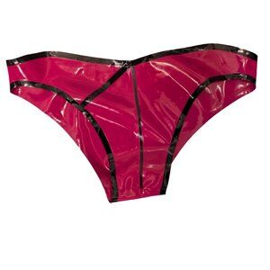 💖 Latex Bikini Magenta with Black Trim Unisex 💖